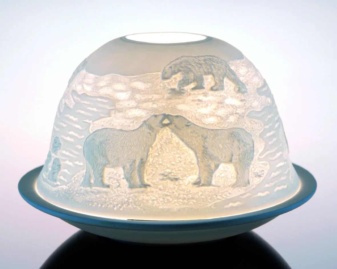 Dome-Lights "Arktis", weiß - Leuchtobjekt aus Porzellan
