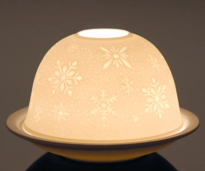 Dome-Lights "Schneeflocken" - Leuchtobjekt aus Porzellan