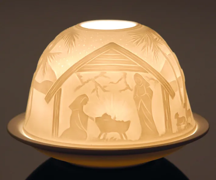 Dome-Lights "Jesu Geburt Bethlehem" - Leuchtobjekt aus Porzellan