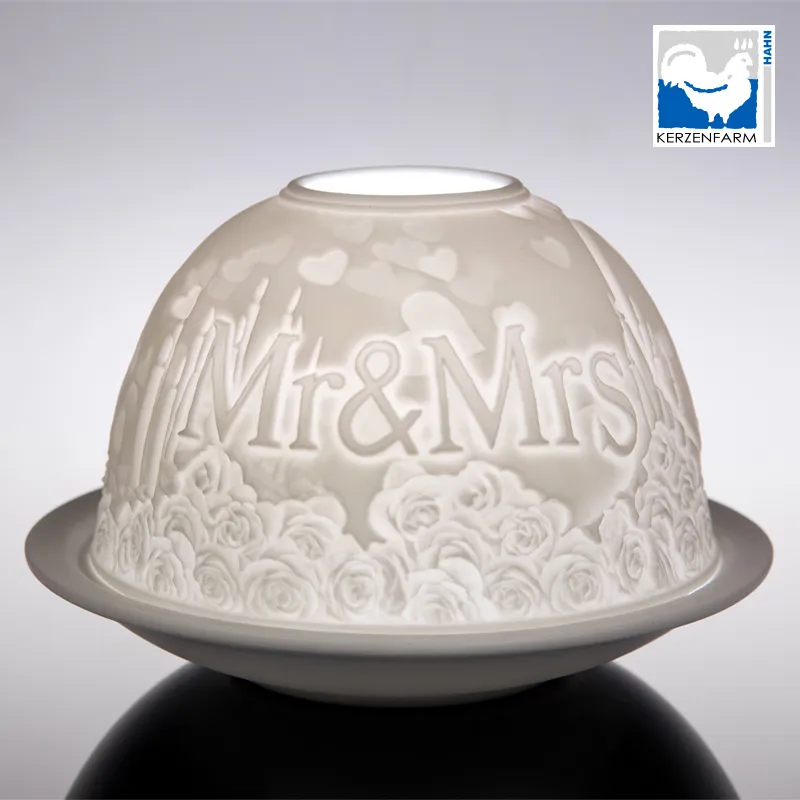 Dome-Light, Hochzeit - Leuchtobjekt aus Porzellan